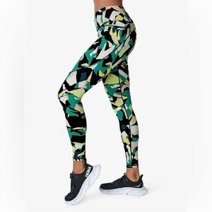 SWEATY BETTY Power Graphic Print High Rise Stretch Woven Leggings Size XS